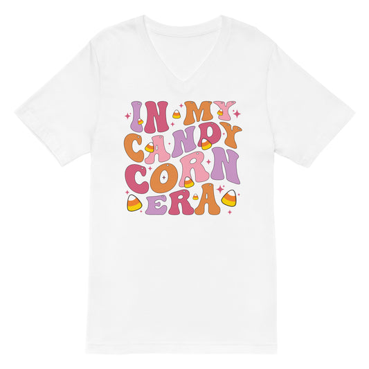 IN MY CANDY CORN ERA - Unisex Short Sleeve V-Neck T-Shirt