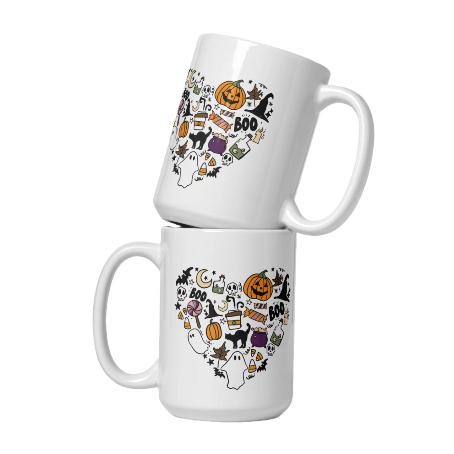 HALLOWEEN White glossy 15 oz. mug