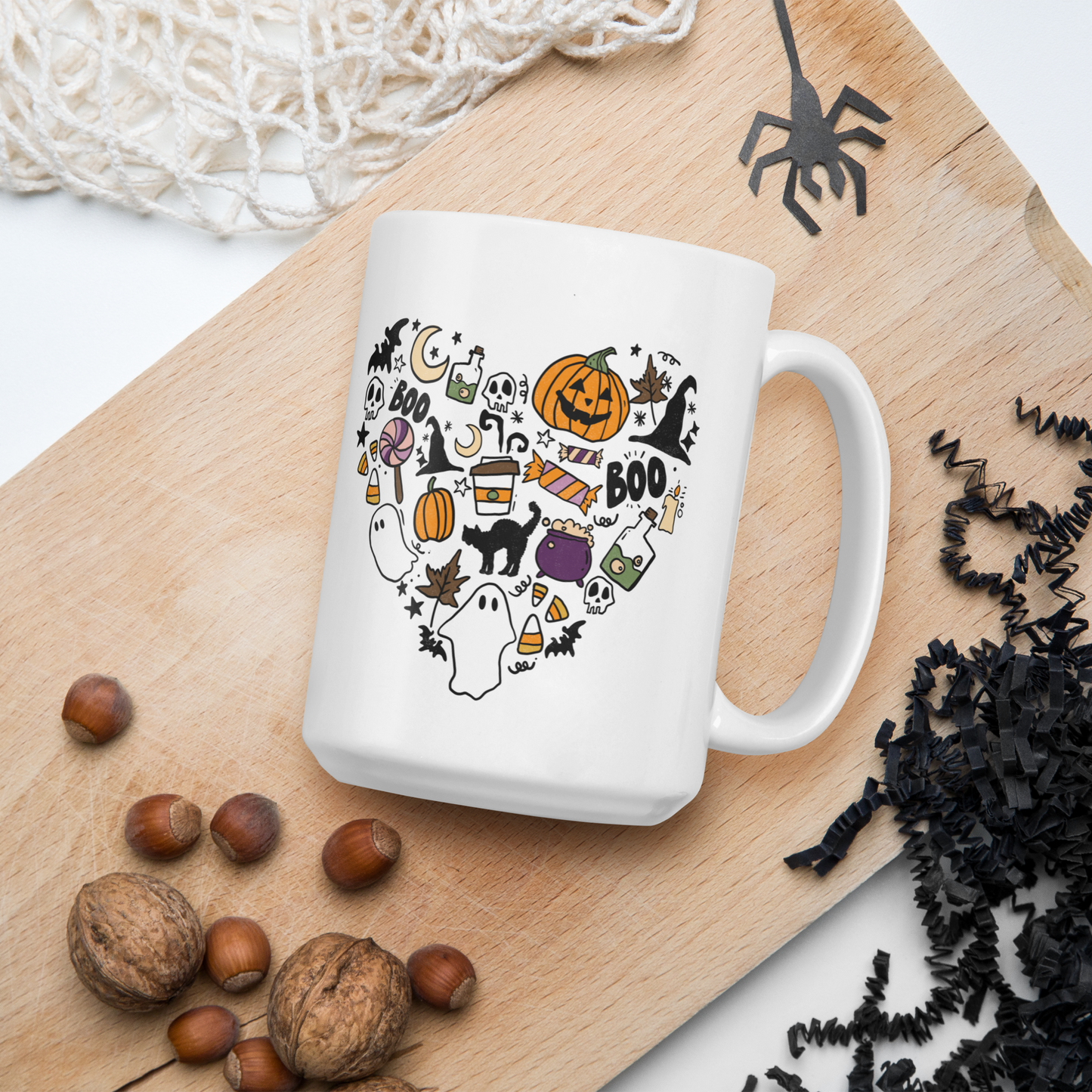 HALLOWEEN White glossy 15 oz. mug